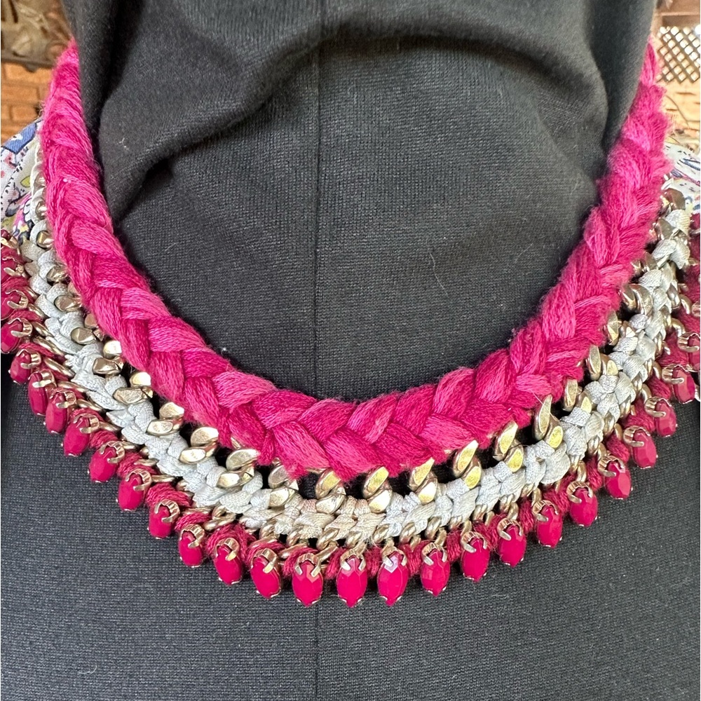 LOFT Pink and Silver Statement Necklace